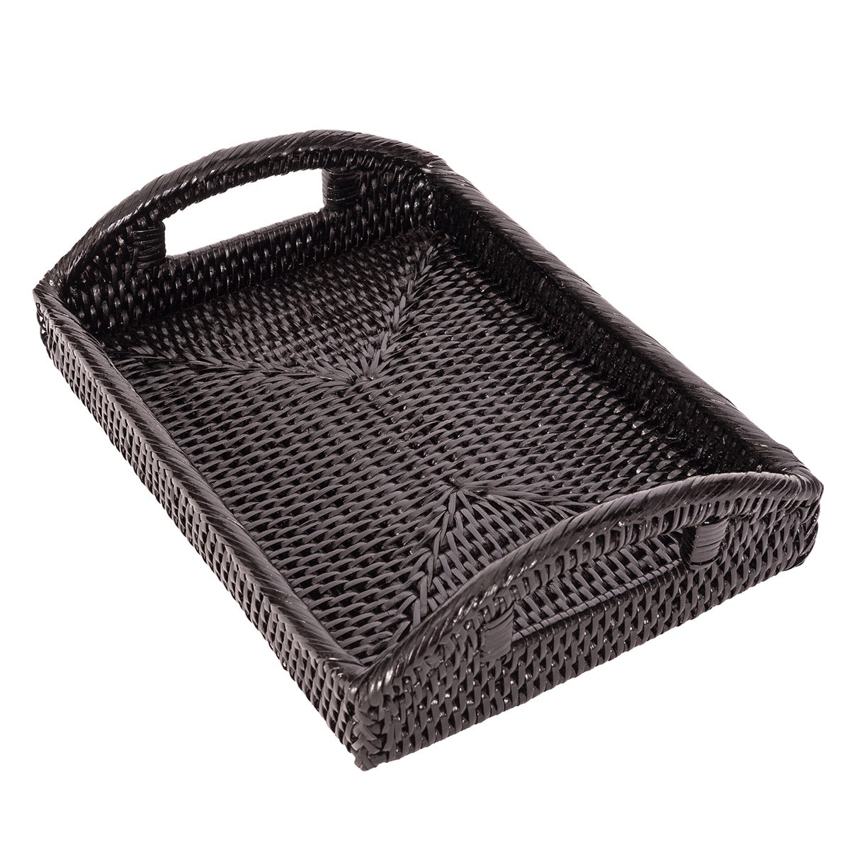 Artifacts Trading Company Rattan Rectangular Tray, TB Tudor Black